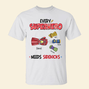 Every Super Dad Needs Sidekicks - Fist Bump, Personalized Shirt - Gift For Dad - Shirts - GoDuckee