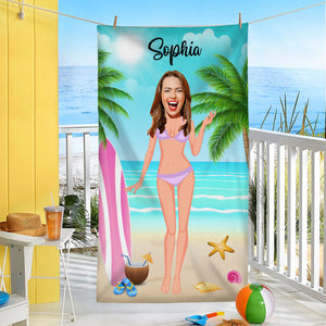 Beach Towel Friends-Custom Photo Beach Towel- Gift For Friends - Beach Towel - GoDuckee