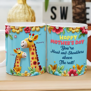 Best Giraffe Mom Above The Rest Mug - Personalized Gifts For Mom 01QHPU080425 - Coffee Mug - GoDuckee