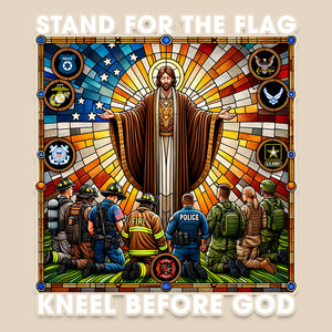 Gifts For First Responders Plastic Decal, Stand For The Flag Kneel Before God 02QHQN160824 - Decal Sticker - GoDuckee