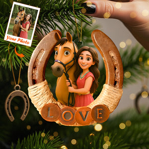 Horse Lover Ornament - Custom Photo Gifts For Horse Lovers 01pgta290825 - Ornament - GoDuckee