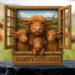 Daddy's Little Herd Acrylic Plaque Gifts For Dad 03NADT150525 - Shaped Plaques - GoDuckee