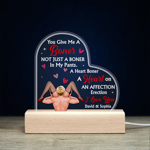 You Give Me A Boner I Love You Personalized 3D Led Light Gift For Couple - Led Night Light - GoDuckee