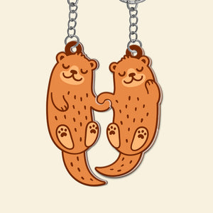 Personalized Otter Couple Keychains - Couple Gift - Keychains - GoDuckee
