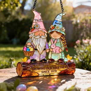 Growing Old Together Suncatcher - Personalized Gifts For Couples 03PGLU230226 - Ornament - GoDuckee
