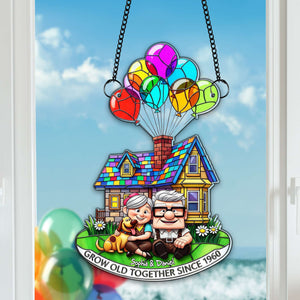 Grow Old Together Suncatcher - Personalized Anniversary Gifts For Old Couples 07OHLU140725 - Ornament - GoDuckee
