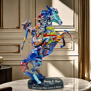 Girl & Her Noble Horse Acrylic Plaque Personalized Gifts For Horse Lovers 09TGDT151125 - Shaped Plaques - GoDuckee