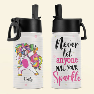 Never Let Anyone Dull Your Sparkle Personalized Kid Tumbler, Gift For Back To School Season - Kid Tumbler - GoDuckee
