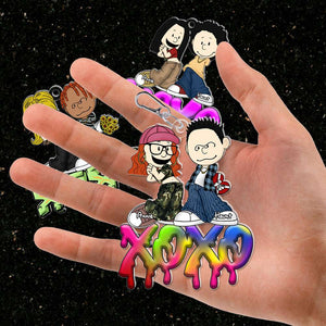 Personalized Gifts For Couples Keychain Y2K Style Cartoon Couple 04XQLU040125HG - Keychains - GoDuckee