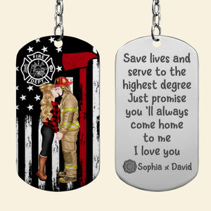Just Promise You'll Always Come Home To Me, Personalized Couple Keychain, Valentine Gifts, Gift For Couple - Keychains - GoDuckee