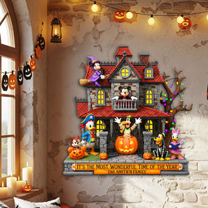 Happy Halloween Haunted Place Wood Sign - Personalized Gifts For Family 04OHLU070825 - Wood Sign - GoDuckee