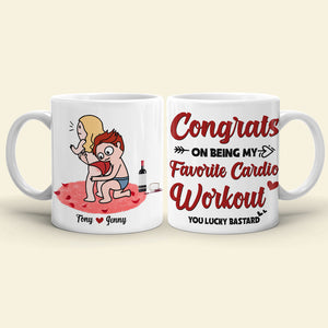 Funny Couple, Congrats On Being My Favorite Cardio Workout, Personalized Coffee Mug, Couple Gift, Gifts For Him, Gifts For Her - Coffee Mug - GoDuckee