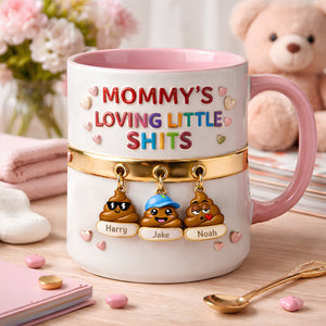 Mom’s Funny Little Squad Accent Mug - Personalized Mother's Day Gifts 04HUDT090426 - Coffee Mug - GoDuckee