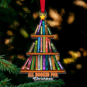 Custom Favorite Book Titles Ornament, Personalized Bookshelf Christmas Tree Shape Ornament, Gift For Book Lover 02QHTN151123 - Ornament - GoDuckee