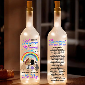 Personalized Gifts For Heaven Dog Bottle Lamp Dog Mom 02XQDT060325HG - Bottle Lamp - GoDuckee
