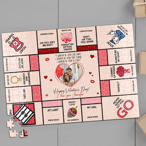 Never Gonna Let You Go, Personalized Jigsaw Puzzle, Valentine's Day Gift - Wood Sign - GoDuckee