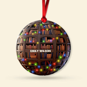 Gift For Book Lover, Personalized Acrylic Ornament, Bookshelf Ornament, Christmas Gift 06NAHN210923 - Ornament - GoDuckee