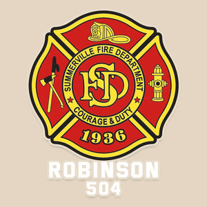 Custom Fire Department Badge Gifts For Firefighter Car Decal 05qhqn300724 - Decal Sticker - GoDuckee
