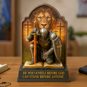 The Man Knees Before God Acrylic Plaque - Personalized Gifts For Jesus Lover 01HULU140525 - Shaped Plaques - GoDuckee