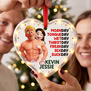 Cheeky Couple's Days Acrylic Ornament - Personalized Christmas Gifts For Couple 01huta210826