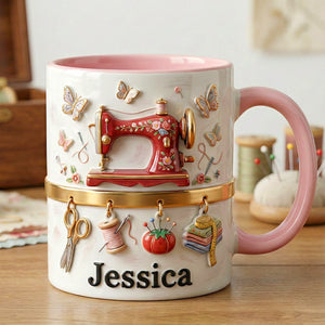 Sewing Machine Accent Mug, Personalized Gifts For Sewing Lovers 03qhtn241225 - Coffee Mug - GoDuckee