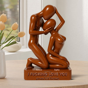 Funny Couple Acrylic Plaque Personalized Gifts For Couple 02OHQN230525 - Shaped Plaques - GoDuckee