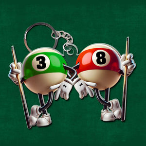 Personalized Gift For Friends Acrylic Keychain Billiard Balls 04OHLU161224 - Keychains - GoDuckee