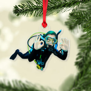 Personalized Diving Ornament, Custom Photo Acrylic Ornament, Christmas Gift For Scuba Diving Lover - Ornament - GoDuckee