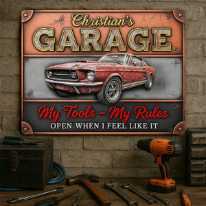 Retro Garage Print Metal Sign - Personalized Gifts For Rider 03NALU120625 - Metal Signs - GoDuckee
