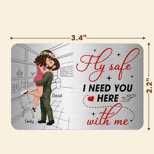 Personalized Gifts For Couple Pilot Wallet Card Fly Safe 04KAQN040225PA - Wallet Card - GoDuckee