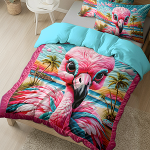 Gift For Flamingo Lovers Quilt Bedding Set 03HULU180125 - Blanket - GoDuckee