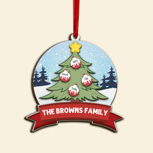 Gift For Family, Personalized 3 Layered Wooden Ornament, Christmas Tree Ornament, Christmas Gift 04PGHN050923 - Ornament - GoDuckee