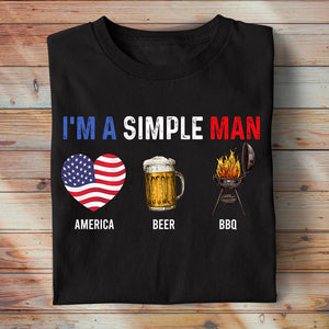 Simple Man's Favorite Things Personalized Shirt - Customize Favorite Things - Shirts - GoDuckee