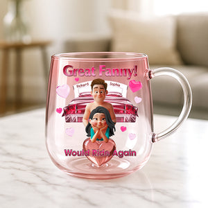 Naughty Couple 3D Heart Glass Mug - Personalized Gifts For Couple 05tgqn240625 - 3D Heart Glass Mug - GoDuckee