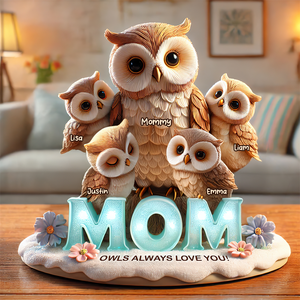Owl Mom Plaque - Personalized Gifts For Mom 01hupu170425 - Shaped Plaques - GoDuckee