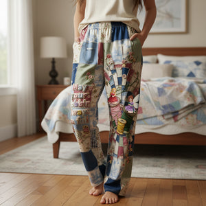 Cozy Patchwork Pajama Pants - Gift For Sewing Lovers 05PALU051225 - Pajama Pant - GoDuckee