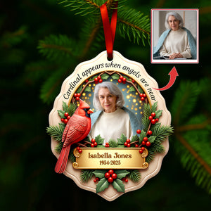 In Loving Memory Cardinal Ornament - Personalized Custom Photo Gift For Heaven 09HULU121125 - Ornament - GoDuckee