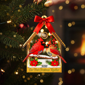 Couple Cardinal Christmas Ornament - Personalized Gifts For Couple 02pgta080925 - Ornament - GoDuckee