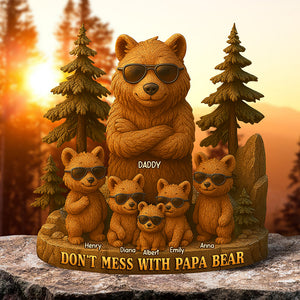 Papa Bear Acrylic Keychain - Personalized Gifts For Father 03TOQN260425 - Shaped Plaques - GoDuckee