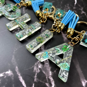 Resin Flower Letter Keychain 29acxx140325 - Keychains - GoDuckee