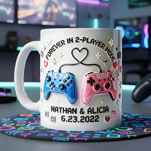 Game Controller Couple Coffee Mug - Personalized Gifts For Couple 03nata060126 - Coffee Mug - GoDuckee