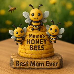 Personalized Gifts For Mom Acrylic Plaque, Mama Honey's Bees 01XQLU090425 - Shaped Plaques - GoDuckee