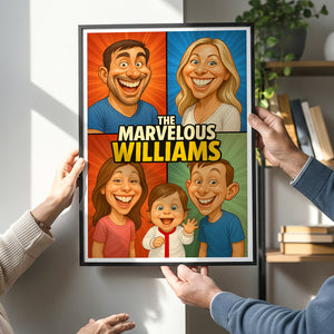 Custom Caricature Photo Personalized Gifts For Family 05natn210825 - Poster & Canvas - GoDuckee