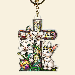 Personalized Gifts For Easter's Day Keychain 04xqqn180125 Rabbit Eggs - Keychains - GoDuckee