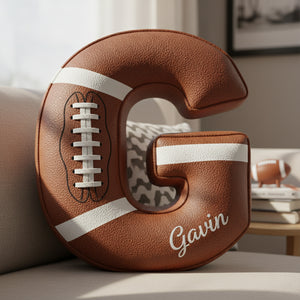 Touchdown Initial Letter Shaped Pillow - Personalized Gifts For Kids 02HYLU121125 - Pillow - GoDuckee