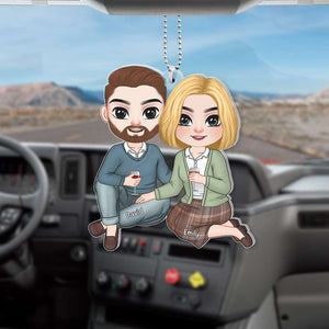 Romantic Couple, Love You Forever, Personalized Transparent Car Ornament, Gifts For Couple - Ornament - GoDuckee