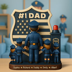 Police Dad Plaque - Personalized Gifts For Dad 03toqn060525 - Shaped Plaques - GoDuckee