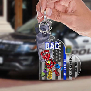 Police Dad The Man The Police Officer 052qhqn260523ha Personalized Keychain - Keychains - GoDuckee