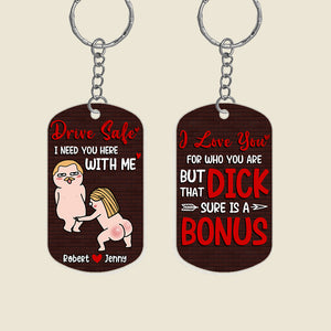Romantic Couple, I Need You Here With Me, Personalized Keychain, Gifts For Couple - Keychains - GoDuckee