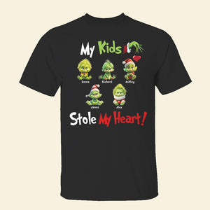 My Grandkids Stole My Heart, Gift For Family, Personalized Shirt, Green Kids Shirt, Christmas Gift 05HTHN311023 - Shirts - GoDuckee